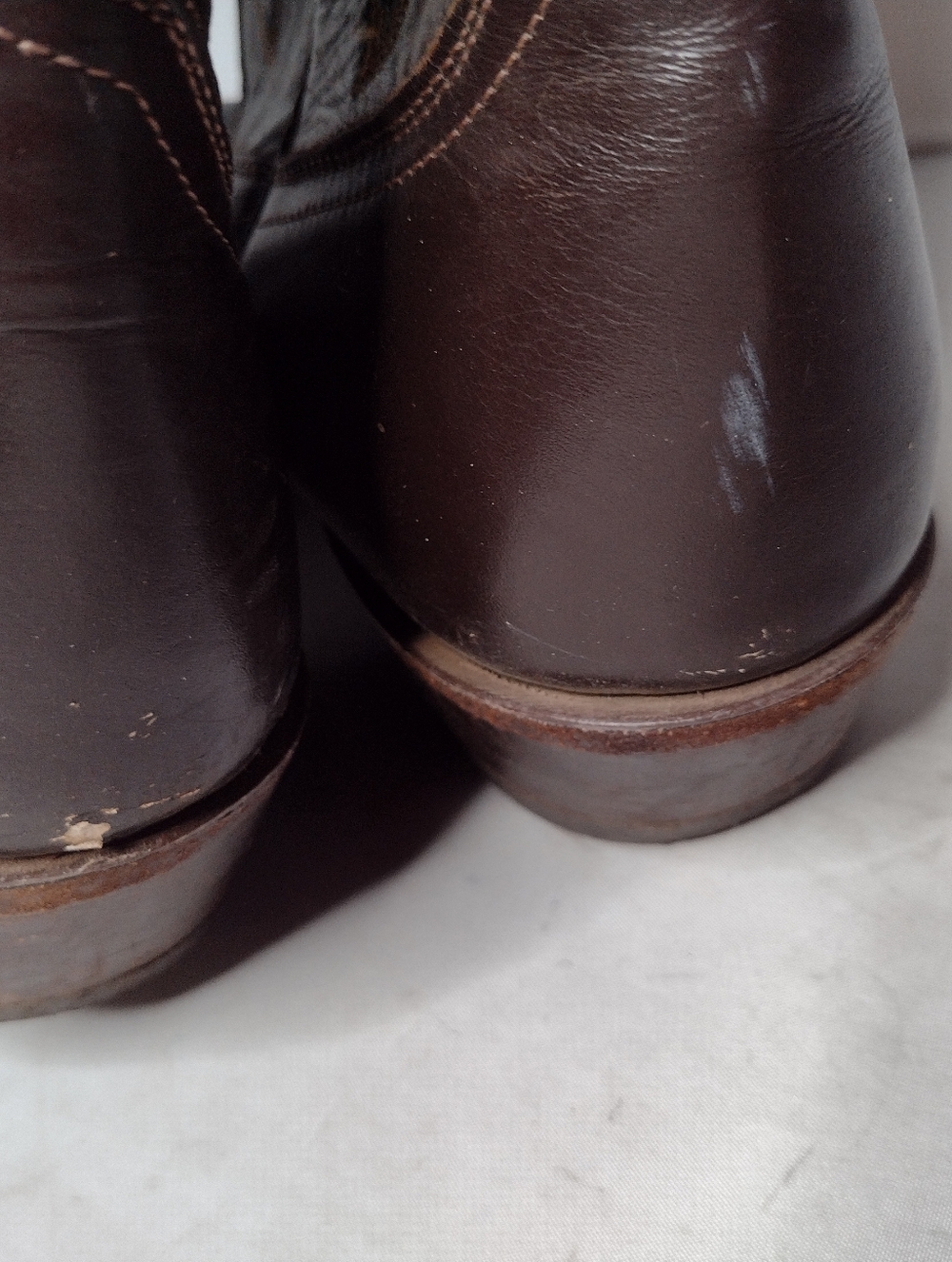 Justin H1417 Brown Leather Cowboy Western Boots Size 11 Embroidered - Picture 7 of 10